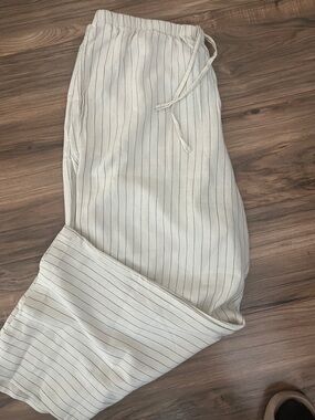 a new day Cream Pinstripe Drawstring Joggers